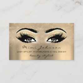 Makeup Artist Eyebrow Lash Guld Spark Esthetician Visitkort