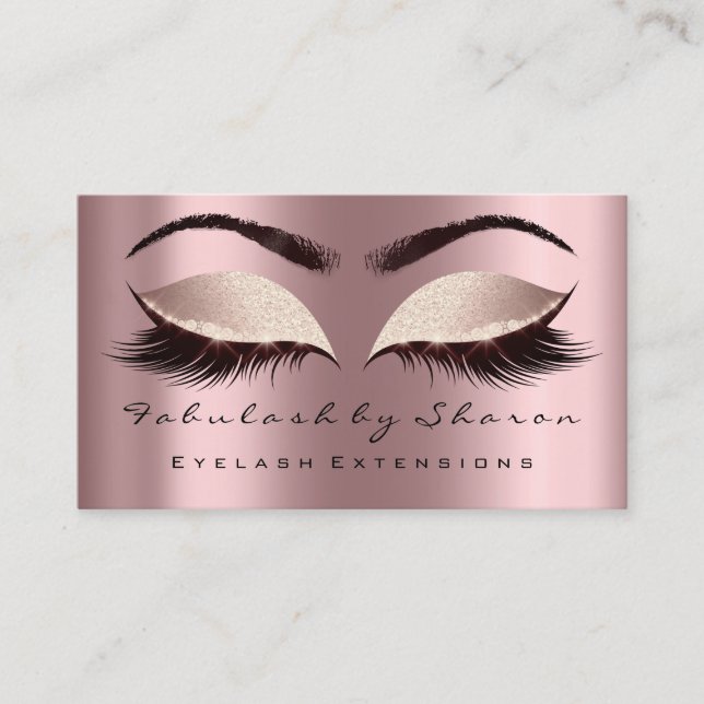 Makeup Artist Eyebrow Lash Social Glitter Ro Visitkort (Framsida)