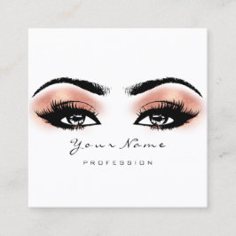 Makeup Artist Eyebrow  Lash White Square Fyrkantigt Visitkort
