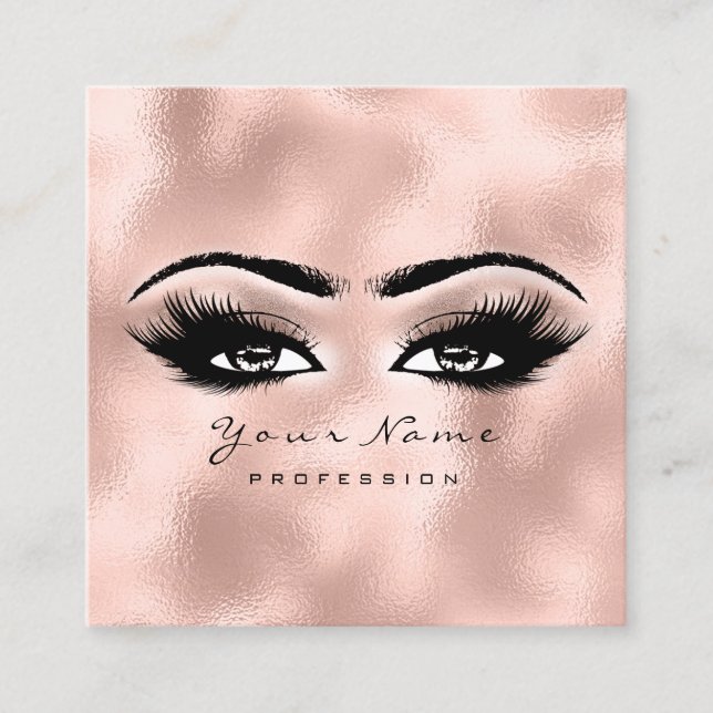 Makeup Artist Eyebrow Öga Lash Ro Glass Square Fyrkantigt Visitkort (Framsida)