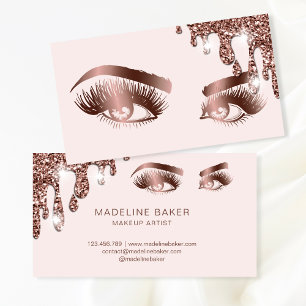 Makeup Artist Eyebrow Öga Lash Ro Guld Busine Visitkort