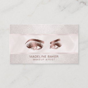 Makeup Artist Eyebrow Öga Lash Ro Guld Visitkort