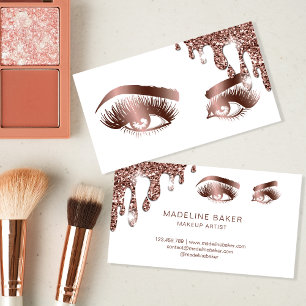 Makeup Artist Eyebrow Öga Lash Ro Guld Visitkort