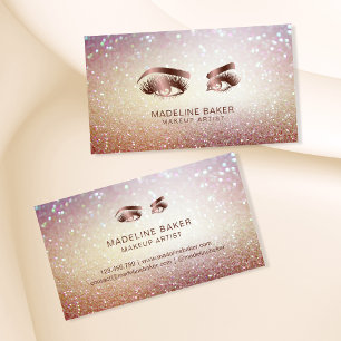 Makeup Artist Eyebrow Öga Lash Ro Guld Visitkort