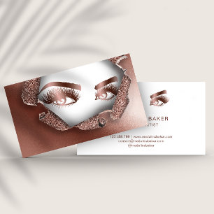 Makeup Artist Eyebrow Öga Lash Ro Guld Visitkort