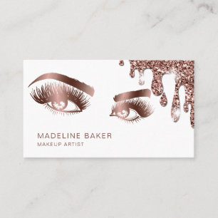 Makeup Artist Eyebrow Öga Lash Ro Guld Visitkort