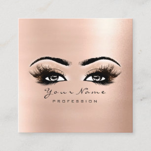Makeup Artist Eyebrow Öga Lash Ro Rosa Square Fyrkantigt Visitkort