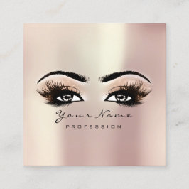 Makeup Artist Eyebrow Öga Lash Ro Rosa Square Fyrkantigt Visitkort