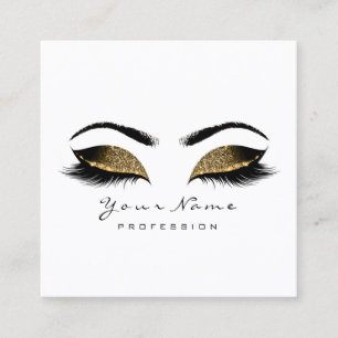 Makeup Artist Eyebrow Öga Lash White Glitter Vax Fyrkantigt Visitkort