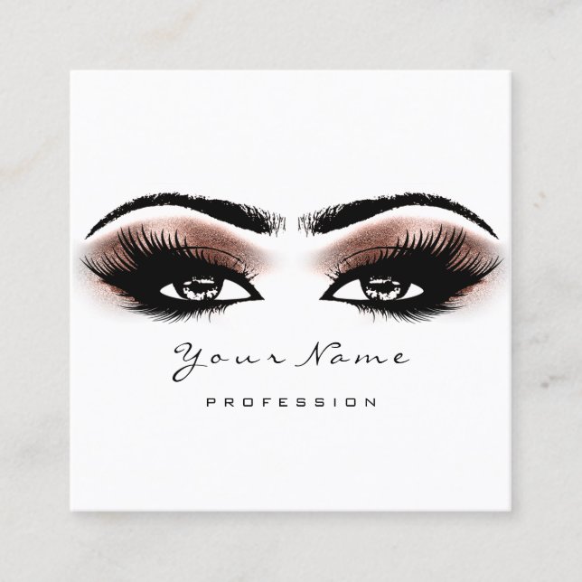Makeup Artist Eyebrow Ro Lash White Square Fyrkantigt Visitkort (Framsida)