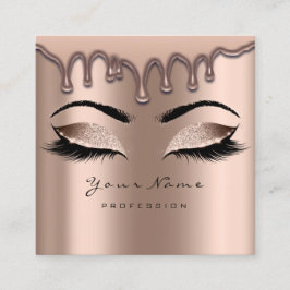 Makeup Artist Eyebrow Vax Lash Glitter Rosa Drives Fyrkantigt Visitkort