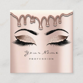 Makeup Artist Eyebrow Vax Lash Glitter Rosa Square Fyrkantigt Visitkort