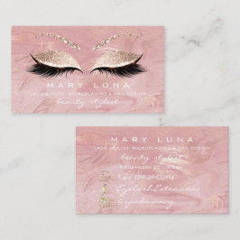 Makeup Artist Eyebrows Lash Extensi Rosa Glitter Visitkort