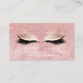 Makeup Artist Eyebrows Lash Extensi Rosa Glitter Visitkort