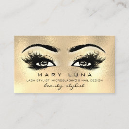 Makeup Artist Eyebrows Lash Glass Guld Visitkort