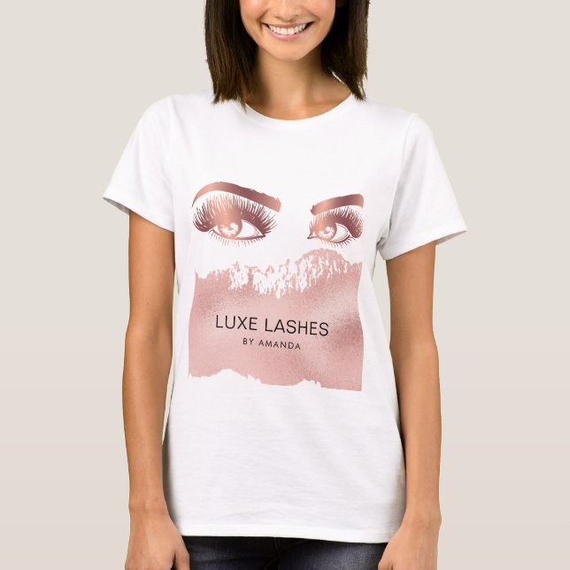 Makeup artist Eyebrows Lash Glitter Ro Guld T Shirt (Framsida)