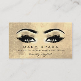 Makeup Artist Eyebrows Lash Guld Esthetician Visitkort