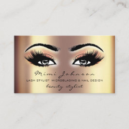 Makeup Artist Eyebrows Lash Guld Esthetician Visitkort