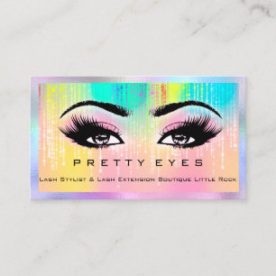 Makeup Artist Eyebrows Lash Ögon Holograph Rainbo Visitkort
