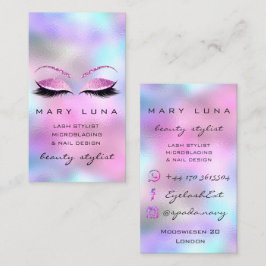 Makeup Artist Eyebrows Lash Ombre Pinky Glitter Visitkort