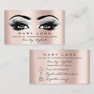 Makeup Artist Eyebrows Lash Peach Ro Grått Visitkort