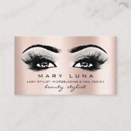 Makeup Artist Eyebrows Lash Peach Ro Grått Visitkort
