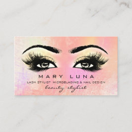 Makeup Artist Eyebrows Lash Peach Ro Pastel Visitkort