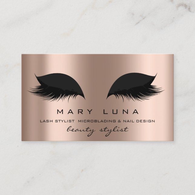 Makeup Artist Eyebrows Lash Ro Guld Black Visitkort (Framsida)