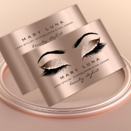 Makeup Artist Eyebrows Lash Ro Guld Rosa Visitkort