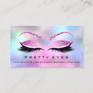 Makeup Artist Eyebrows Lash Rosa Holograph Öga Visitkort