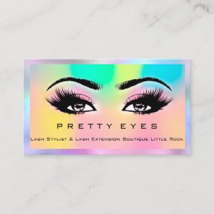 Makeup Artist Eyebrows Lash Rosa Holograph Rainbow Visitkort