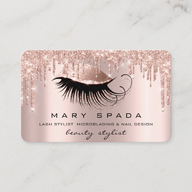 Makeup Artist Eyebrows Lash Rosa ros Brows Visitkort (Framsida)