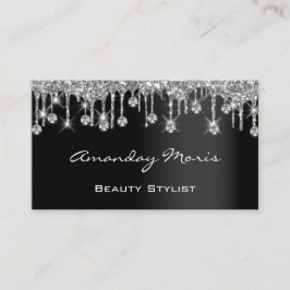 Makeup Artist Eyelash Black Drives Silver Diamond Visitkort