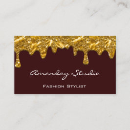 Makeup Artist Eyelash Dricks Burgundy Unikt Guld Visitkort