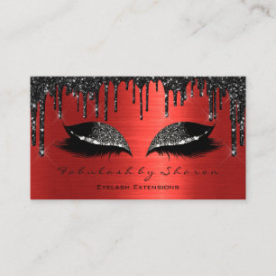 Makeup Artist Eyelash Extension Black Drives Red Visitkort