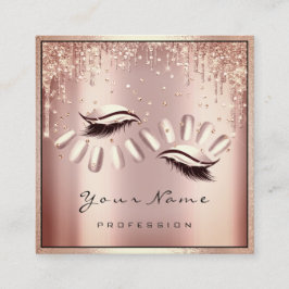 Makeup Artist Eyelash Extension Ro Drives Nagel Fyrkantigt Visitkort