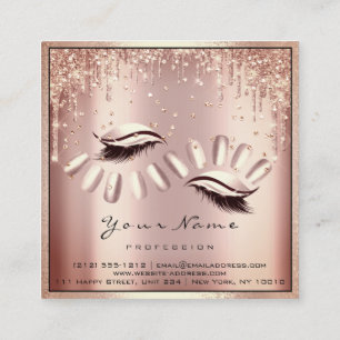Makeup Artist Eyelash Extension Ro Drivrutiner Nag Fyrkantigt Visitkort