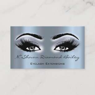 Makeup Artist Eyelash Extension Smoky Blue Elegant Visitkort