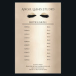 Makeup Artist Eyelash Extensions beidseitig Flygblad<br><div class="desc">Maskenbildner-Kosmetiker- Eyelash Extensions-Flyer-Preisliste in Goldfarben. Über " weiteres personalisieren" können Sie Schriftart,  Farbe,  Position etc. individuell wählen und verändern.
Bei diesem Produkt werden keine Goldpartikel / Glitzer verwendet,  Gold ist nur der Farbton.</div>