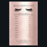 Makeup Artist Eyelash Extensions beseitig Flygblad<br><div class="desc">Maskenbildner-Kosmetiker-Eyelash Extensions-Flyer-Preisliste i Ro-Goldfarben. Über " weiteres personalisieren" können Sie Schriftart,  Farbe,  Position osv. individuell wählen und verändern. Bei diesem Produkt werden keine Goldpartikel / Glitzer verwendet,  Ro-Guld ist nur der Farbton.</div>