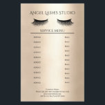 Makeup Artist Eyelash Extensions beseitig Flygblad<br><div class="desc">Maskenbildner-Kosmetiker-Eyelash Extensions-Flyer-Preisliste in Goldfarben. Über " weiteres personalisieren" können Sie Schriftart,  Farbe,  Position osv. individuell wählen und verändern. Bei diesem Produkt werden keine Goldpartikel / Glitzer verwendet,  Guld ist nur der Farbton.</div>