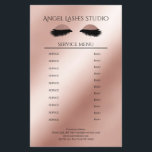 Makeup Artist Eyelash Extensions Flygblad<br><div class="desc">Maskenbildner-Kosmetiker- Eyelash Extensions-Flyer-Preisliste in Rose´-Goldfarben. Über " weiteres personalisieren" können Sie Schriftart,  Farbe,  Position etc. individuell wählen und verändern.
Bei diesem Produkt werden keine Glitzerpartikel verwendet,  Rose´-Gold ist nur der Farbton.</div>