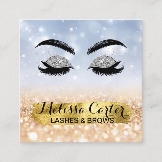 Makeup Artist Eyelash Extensions Lash Brows Fyrkantigt Visitkort (Framsida)