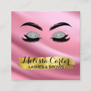 Makeup Artist Eyelash Extensions Lash Brows Fyrkantigt Visitkort