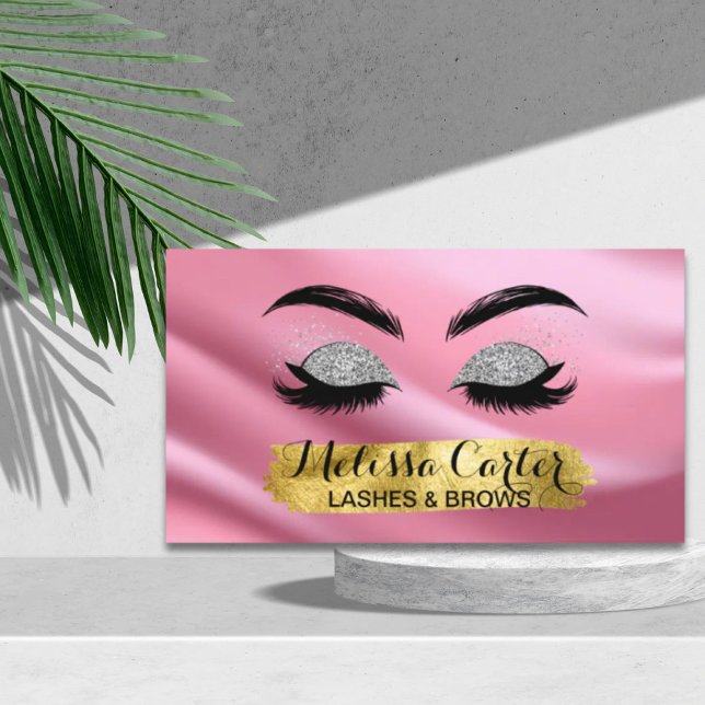 Makeup Artist Eyelash Extensions Lash Brows Visitkort (Makeup Artist Eyelash Extensions Lashes Brows Business Card)
