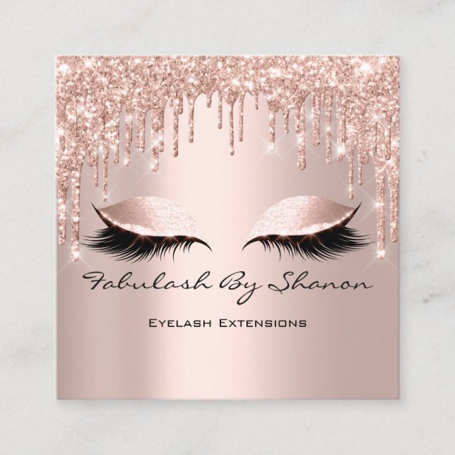 Makeup Artist Eyelash Eyelash Dricks Ro Square Fyrkantigt Visitkort (Framsida)