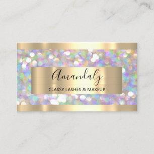 Makeup Artist Eyelash Guld Glitter Framad Visitkort