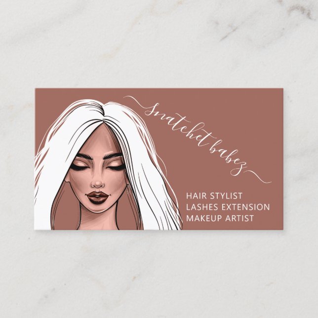 Makeup Artist Eyelash Hair Brows Läppar  Logotyp Visitkort (Framsida)