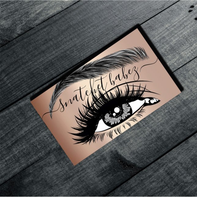 Makeup Artist Eyelash Hair Brows QR Code Ro Visitkort (Makeup Artist Eyelash Hair Brows QR Code Rose Business Card)