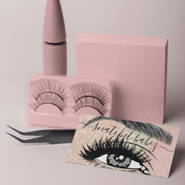 Makeup Artist Eyelash Hair Brows QR Logotyp Ro Visitkort